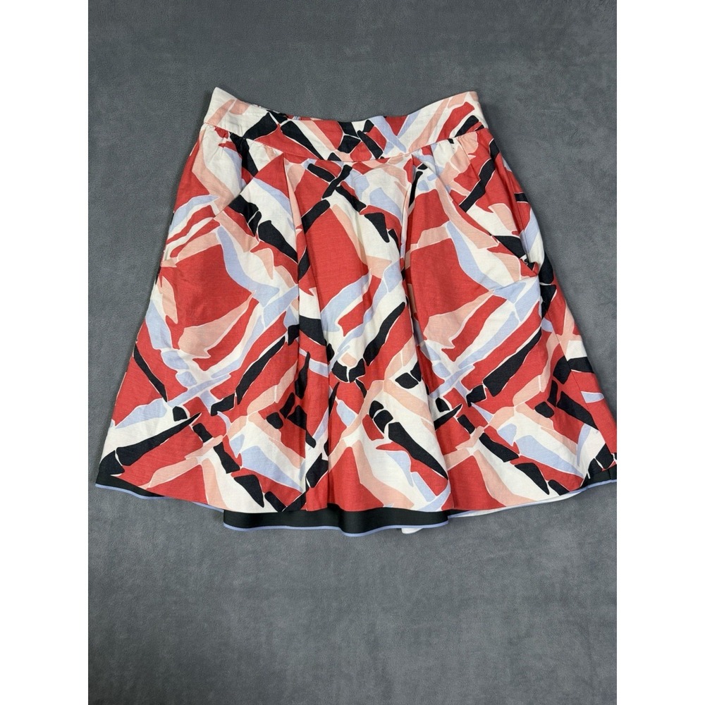 Anthropologie Odille Women's Mini Skirt Linen‎ Multicolor Elastic Waist Small